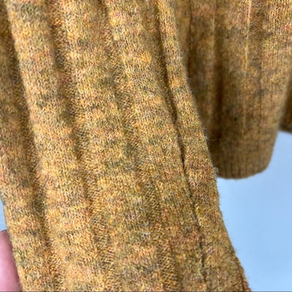 MADEWELL Sweater Turtleneck Merino Wool Heathered Mustard Yellow Ribbed Size XS - Picture 4 of 7